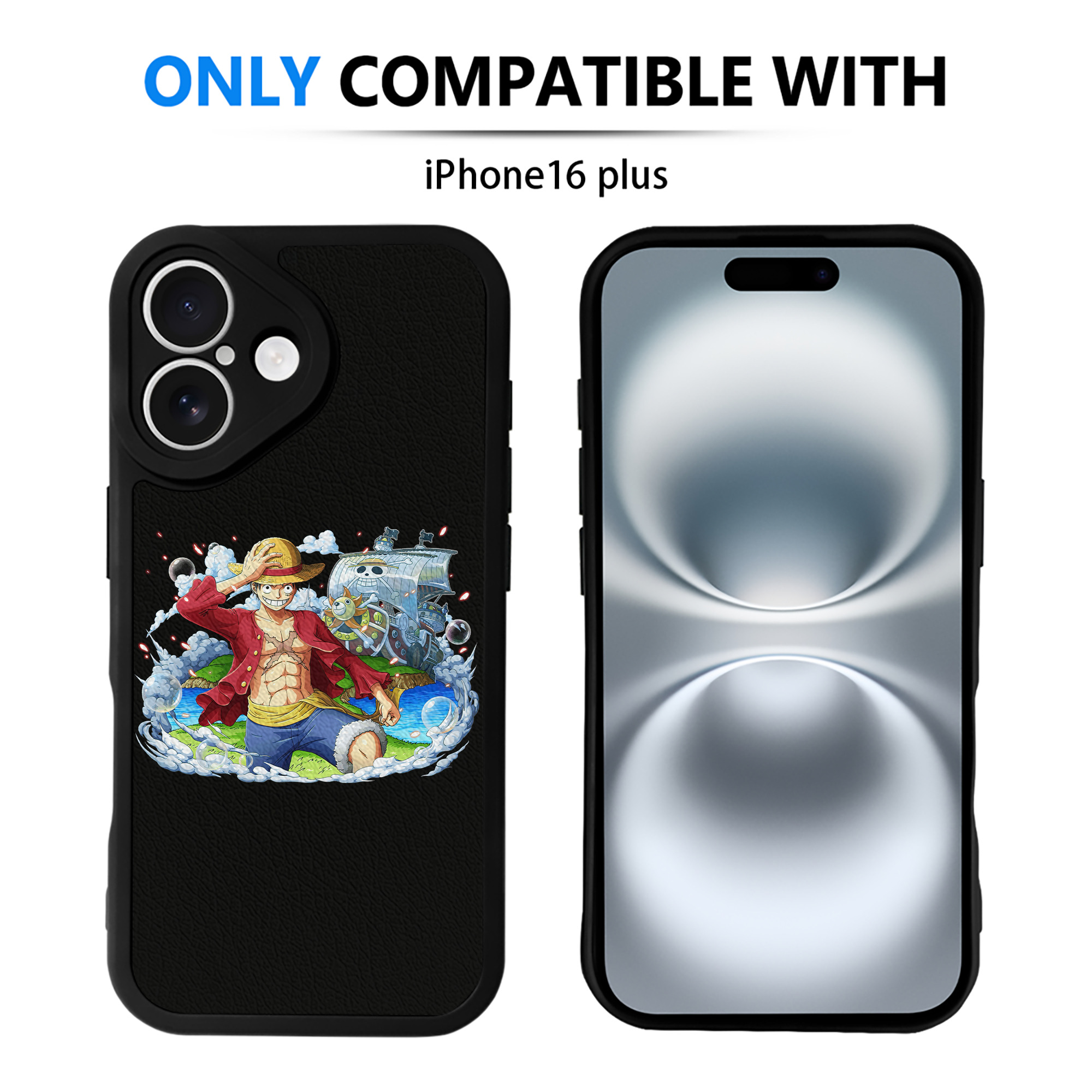 （画像用） ワンピース モンキー・D・ルフィ ONE PIECE Monkey D. Luffy 【iPhone 16シリーズ対応】シリコンスマホケース（レザー調） 材質：シリコン